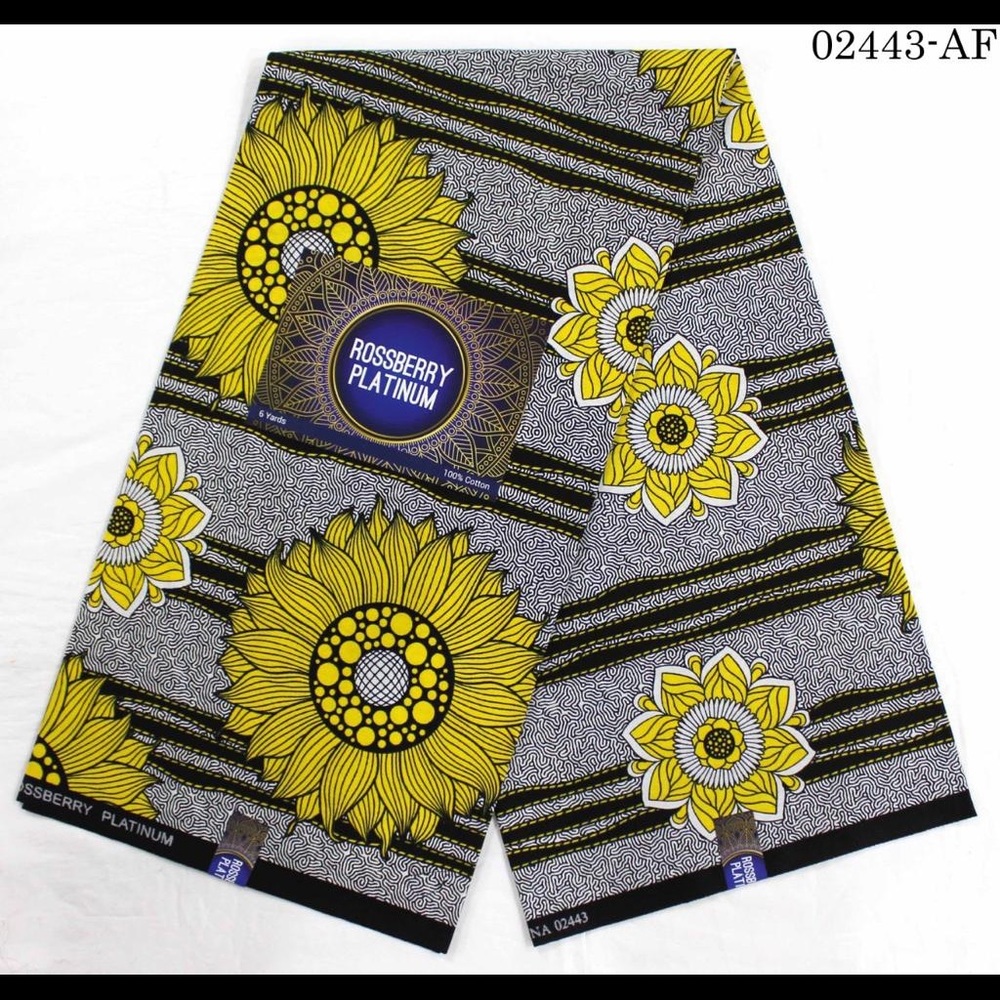 African print,Ross berry Platinum ,(6 yards)